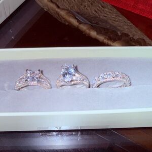 Jzora Sterling Silver Wedding Ring set with bonus ring